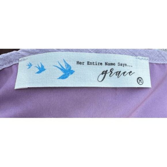 Her Entire Name Says GRACE Lavender Halter Tank Top Ruffled Cropped Tie Back Siz - Picture 4 of 7